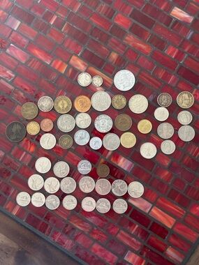 Vintage World Coin Lot w/ Silver and some fun old tokens– 30+ Coins